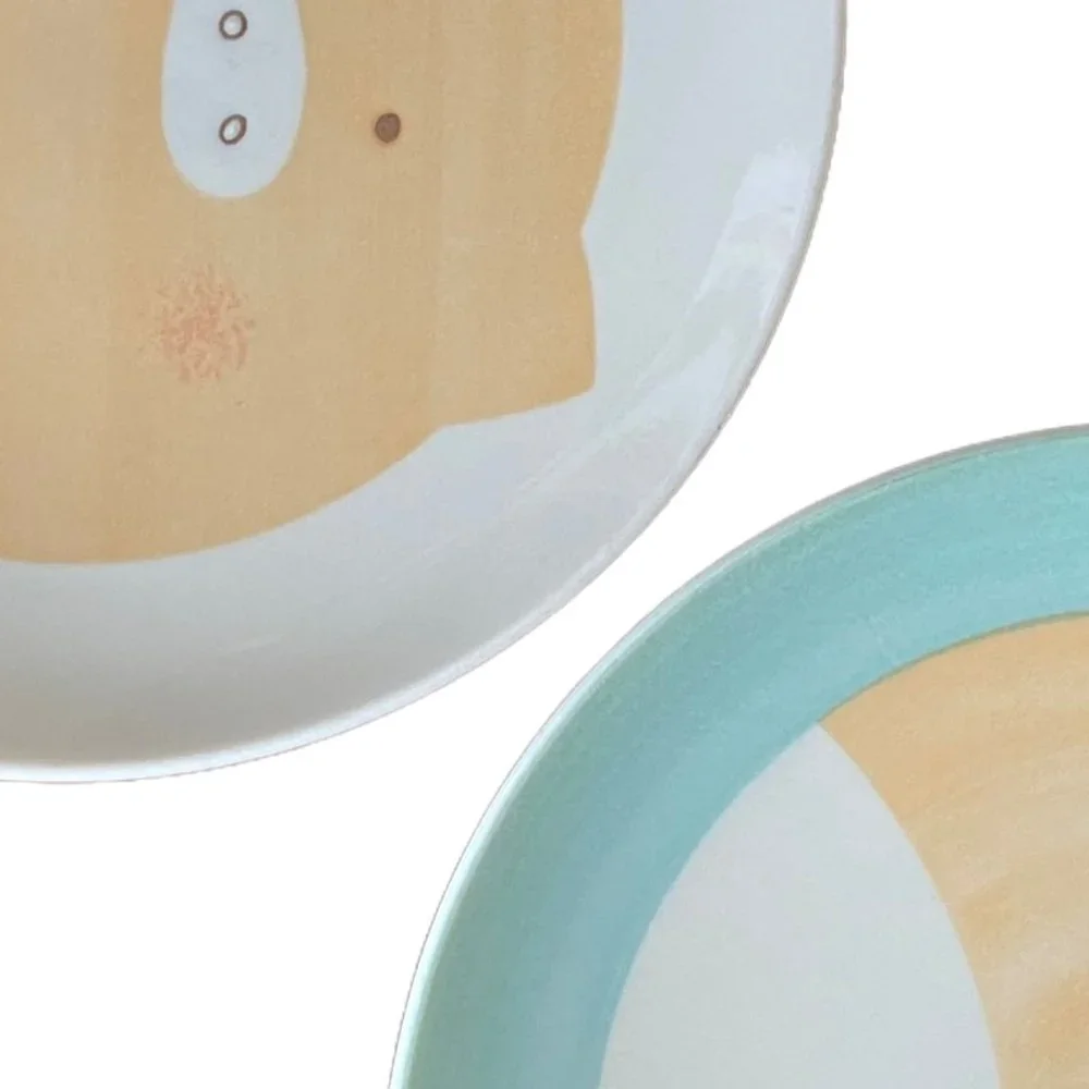 Ceramic Pig Cat Graphic Plates Cat food dishes Plates Whimsical